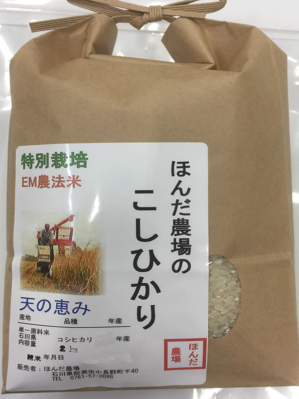 特別栽培減耗薬米「天の恵み」コシヒカリ2ｋｇ白米