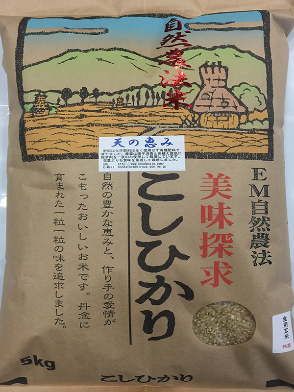 特別栽培減農薬栽培米「天の恵み」5ｋｇ食用玄米