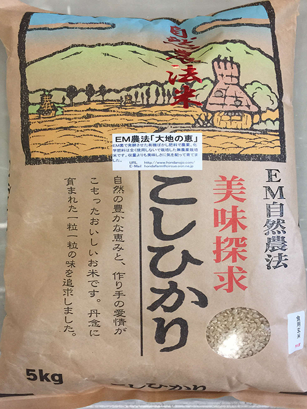 無農薬栽培米コシヒカリ「大地の恵み」5ｋｇ白米
